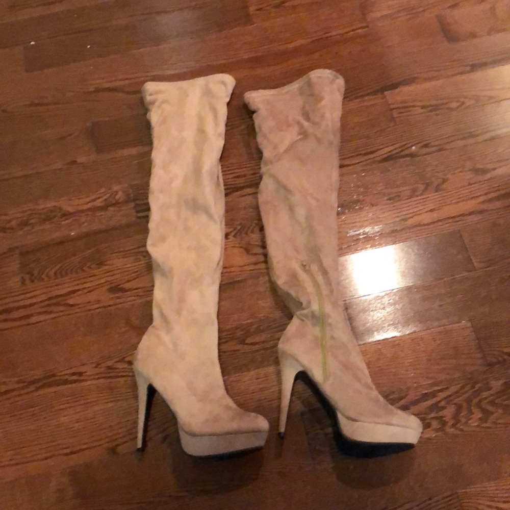 Over the knee platform boots